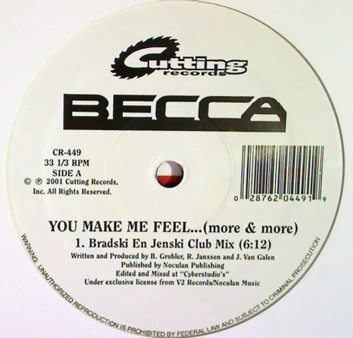 Becca - You Make Me Feel... (More & More) - Cutting Records - CR-449 - 12" 2389989400