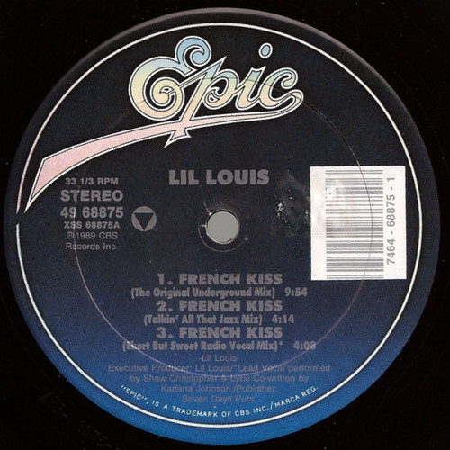 Lil' Louis - French Kiss - Epic - 49 68875 - 12", M/Print 2459793275