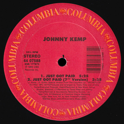 Johnny Kemp - Just Got Paid - Columbia - 44 07588 - 12" 2473105208