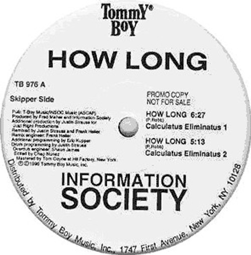 Information Society - How Long - Tommy Boy - TB 976 - 12", Promo 2428904042