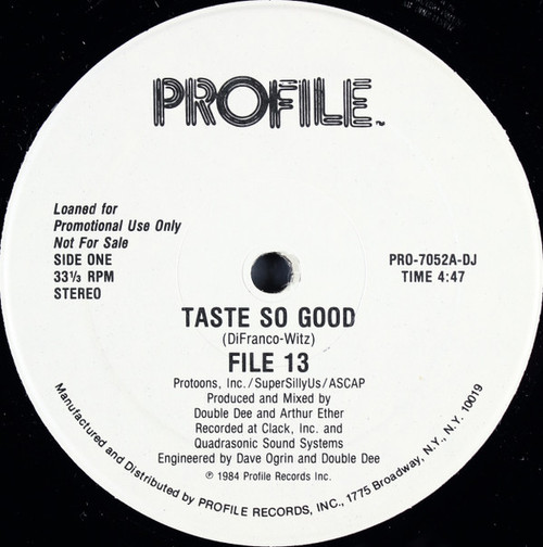 File 13 - Taste So Good - Profile Records - PRO-7052 DJ - 12", Promo 2427885137