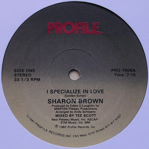 Sharon Brown - I Specialize In Love - Profile Records - PRO-7006 - 12", Single 2492956160