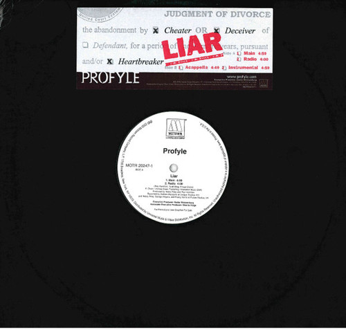 Profyle - Liar - Motown - MOTR 20247 - 12", Maxi, Promo 2471573951