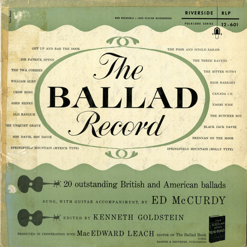 Ed McCurdy - The Ballad Record - Riverside Records - RLP 12-601 - LP, Album, Mono 2504909729