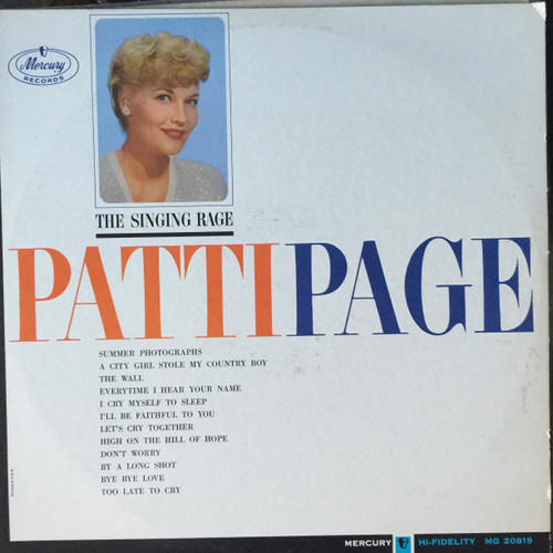 Patti Page - The Singing Rage Patti Page - Mercury - MG 20819 - LP, Mono 2419267847