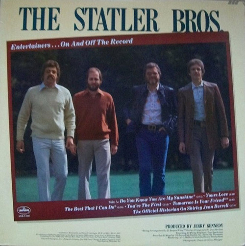 The Statler Brothers - Entertainers...On And Off The Record - Mercury - SRM-1-5007 - LP, Album, Club, RCA 2500392167