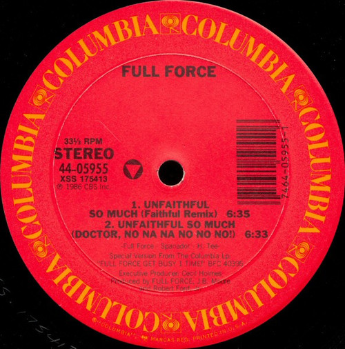 Full Force - Unfaithful So Much - Columbia - 44-05955 - 12" 2427762167