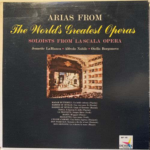 Various - Arias From The World's Greatest Operas - Design Records (2) - DLP-143 - LP, Album, RE 2415289148