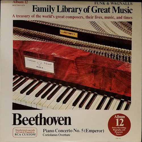 Ludwig Van Beethoven - Piano Concerto No. 5 (Emperor) / Coriolanus - Funk & Wagnalls - FW-312 - LP, Album 2498545688