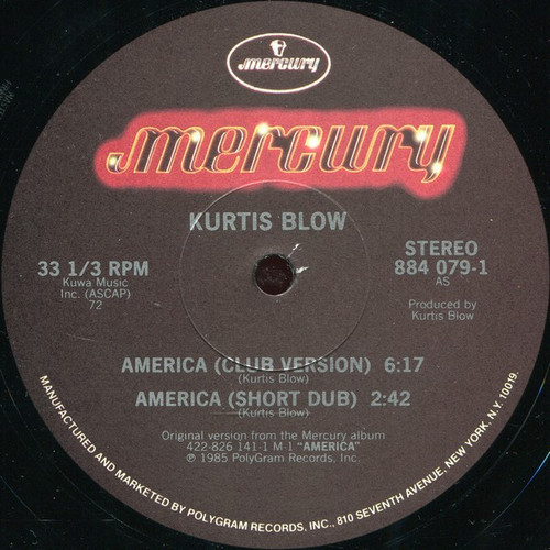 Kurtis Blow - America - Mercury - 884 079-1 - 12" 2494967684