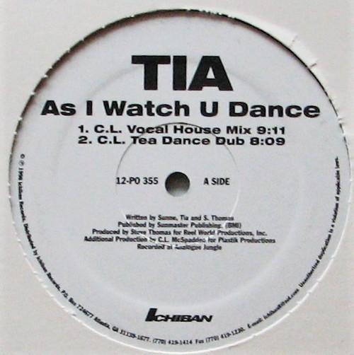 Tia (2) - As I Watch U Dance - Ichiban Records, Ichiban Records - 12-PO 355, 12-PO355-1 - 12", Maxi 2508302435
