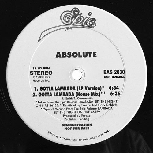 Absolute (6) - Gotta Lambada - Epic - EAS 2030 - 12", Promo 2494968650