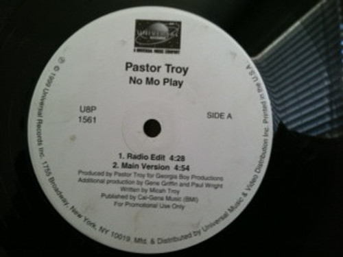 Pastor Troy - No Mo Play - Universal Records - U8P 1561 - 12", Promo 2471716049