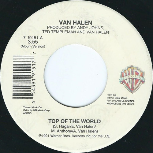 Van Halen - Top Of The World - Warner Bros. Records - 7-19151 - 7", Single 2415626360