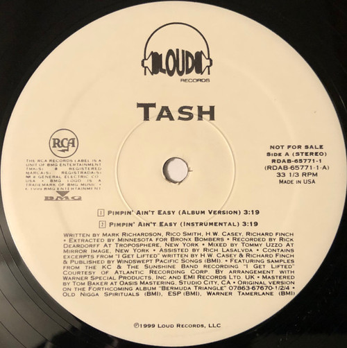 Tash - Pimpin' Ain't Easy - Loud Records - RDAB-65771-1 - 12", Promo 2463748865