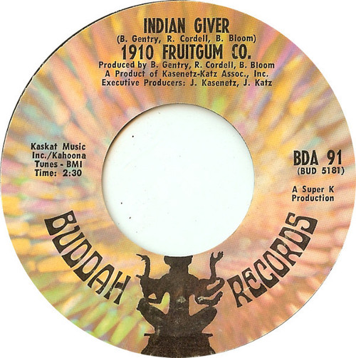 1910 Fruitgum Co.* - Indian Giver / Pow Wow (7", Single, Styrene, Pit)