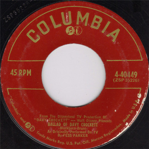 Fess Parker - Ballad Of Davy Crockett (7", Single, Styrene)