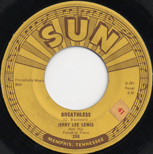 Jerry Lee Lewis And His Pumping Piano* - Breathless (7", Single)