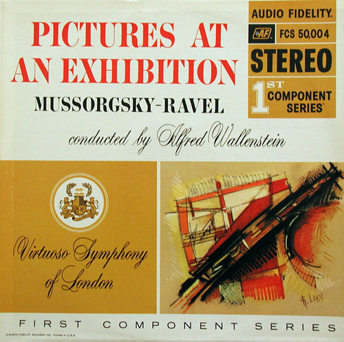 Mussorgsky* - Ravel* Conducted By Alfred Wallenstein, Virtuoso Symphony Of London - Pictures At An Exhibition (LP, Album, Abb)