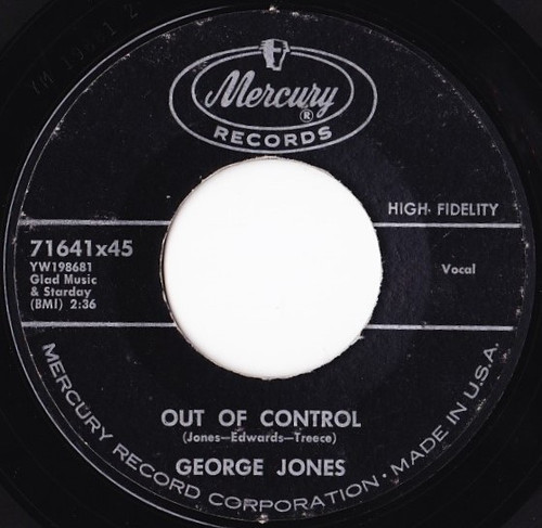 George Jones (2) - Out Of Control (7", Single, Styrene)