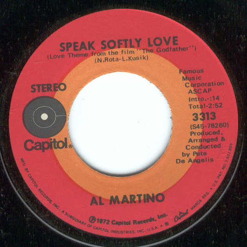 Al Martino - Speak Softly Love (7")