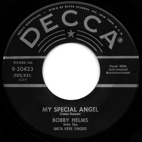 Bobby Helms - My Special Angel / Standing At The End Of My World (7", Single, Glo)