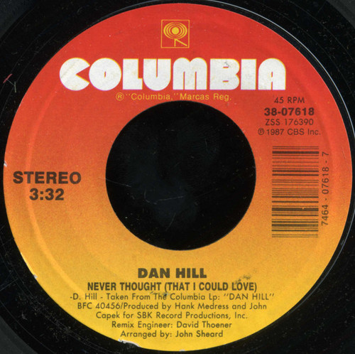 Dan Hill - Never Thought (That I Could Love) (7", Single)