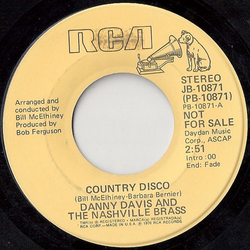 Danny Davis And The Nashville Brass* - Country Disco / Disco Dante (7", Promo)
