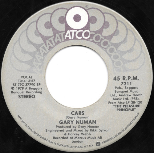 Gary Numan - Cars (7", Single, Spe)