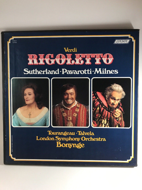 Verdi* - Sutherland* · Pavarotti* · Milnes* · Tourangeau* · Talvela* · London Symphony Orchestra* · Bonynge* - Rigoletto (3xLP, Album, Club + Box)