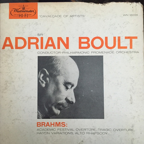 Brahms* - Sir Adrian Boult, Philharmonic Promenade Orchestra* - Academic Festival Overture / Tragic Overture / Haydn Variations / Alto Rhapsody (LP, Album, Mono)