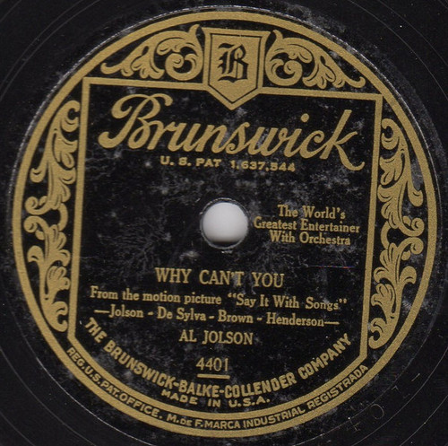 Al Jolson - Why Can't You / Used To You (Shellac, 10")