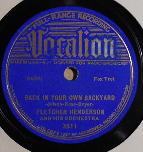 Fletcher Henderson And His Orchestra - Back In Your Own Backyard / Rose Room (Shellac, 10")