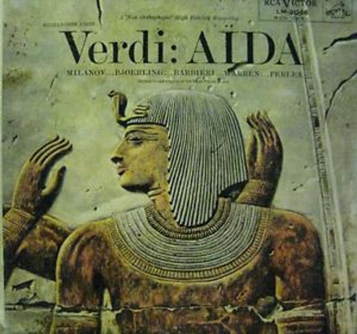 Giuseppe Verdi, Zinka Milanov, Fedora Barbieri, Jussi Björling, Leonard Warren, Boris Christoff, Jonel Perlea, Orchestra* And Chorus Of The Rome Opera House*, Giuseppe Conca - Highlights From Verdi's Aïda (LP)