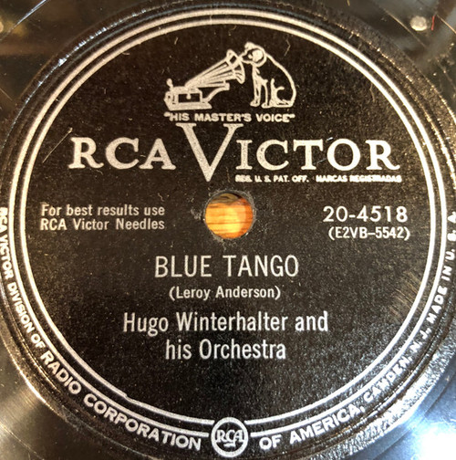 Hugo Winterhalter And His Orchestra* / Hugo Winterhalter's Orchestra And Chorus - Blue Tango / The Gypsy Trail (Shellac, 10")