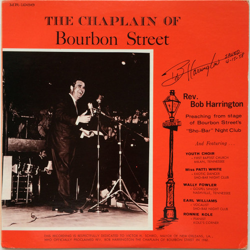 Bob Harrington, Wally Fowler, Ronnie Kole - The Chaplain Of Bourbon Street (LP)