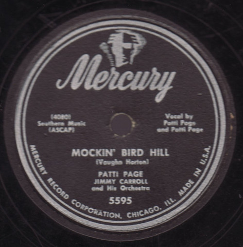 Patti Page - Mockin' Bird Hill / I Love You Because (Shellac, 10")