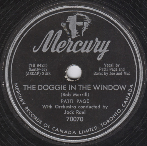 Patti Page - The Doggie In The Window (10", Single, Mono)