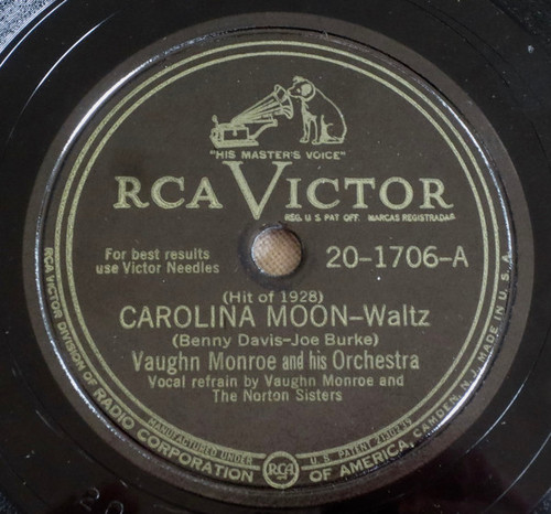 Vaughn Monroe And His Orchestra - Carolina Moon / Moon Love (Shellac, 10", RP, Ind)