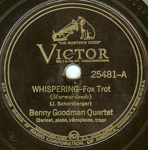 Benny Goodman Quartet* / Benny Goodman Trio - Whispering / Tiger Rag (Shellac, 10", RP, Ind)