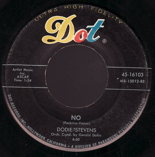 Dodie Stevens - No (7", Single)
