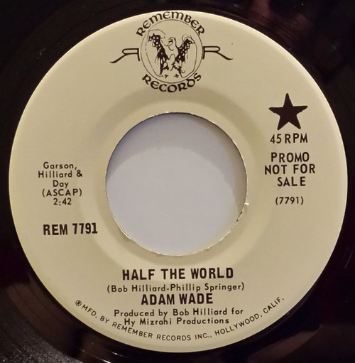 Adam Wade (2) - Half The World (7", Single, Promo)