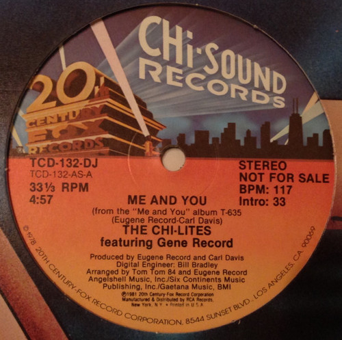 The Chi-Lites Featuring Gene Record* - Me And You (12", Promo)