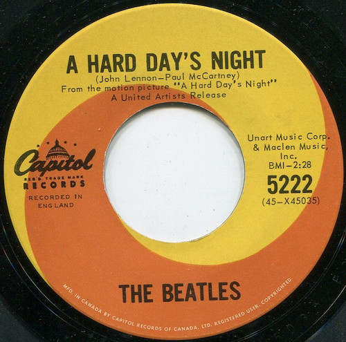 The Beatles - A Hard Day's Night (7", Single, Una)