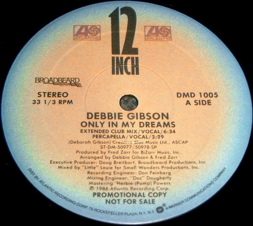 Debbie Gibson - Only In My Dreams (12", Promo, SP)