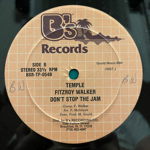 Temple (11), Fitzroy Walker - Don't Stop The Jam (12")