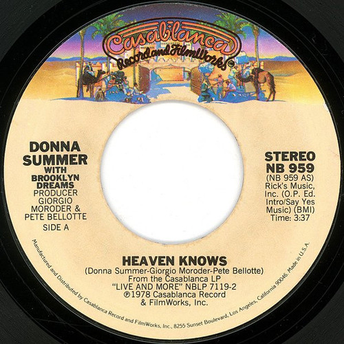 Donna Summer - Heaven Knows (7", Single, Styrene, Pit)