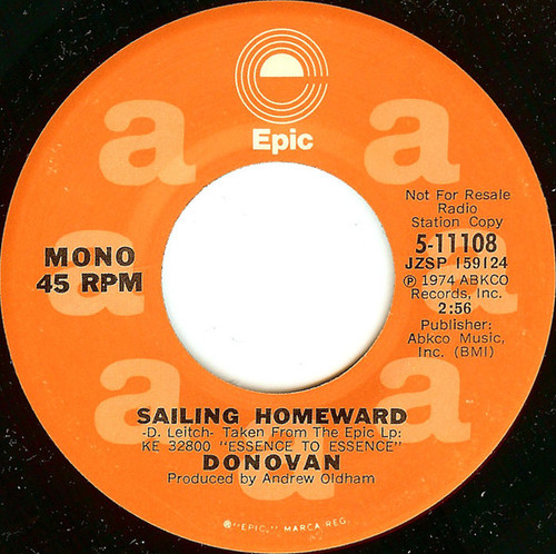 Donovan - Sailing Homeward (7", Single, Promo)
