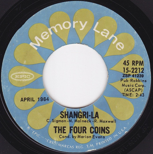 The Four Coins - Shangri-La / First In Line (7", Single, RE)