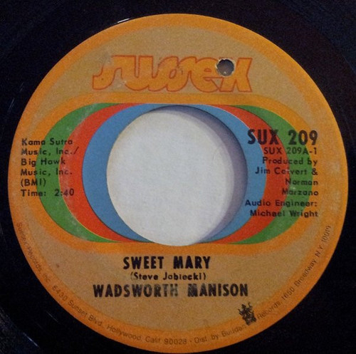 Wadsworth Mansion - Sweet Mary / What's On Tonight (7", Single, M/Print)